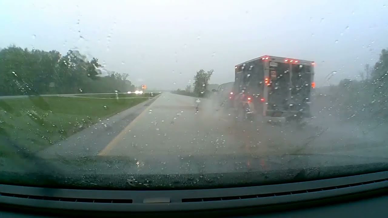 An uneventful drive on a rainy evening