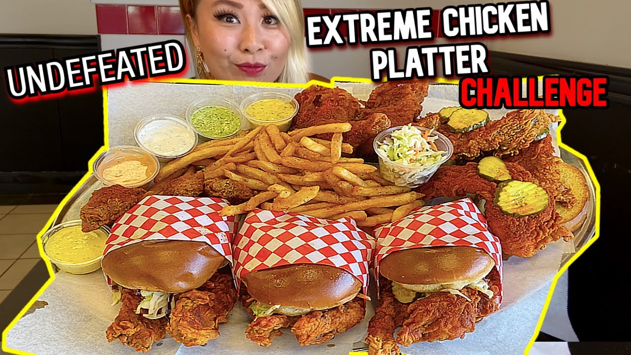 UNDEFEATED EXTREME CHICKEN SAMPLER CHALLENGE at HOT Chicken Republic in Pomana, CA!! 
