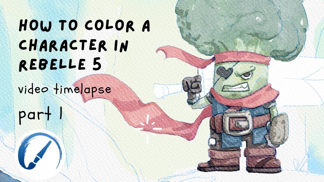 [ Timelapse ] - Digital watercolor - How to color the character - [Rebelle 5]