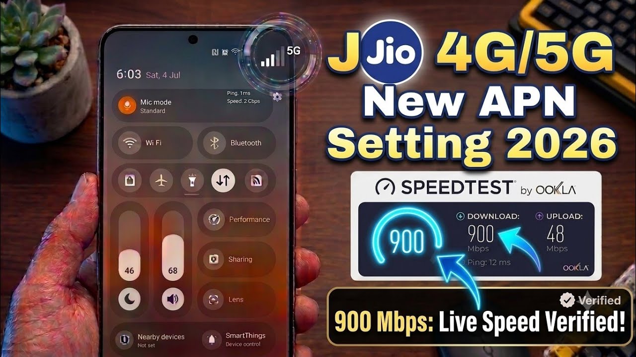 Jio4G/5G New APN Setting 2026 ✅ Jio4G Network issue Fix 🛜 Jio internet Speed increase 