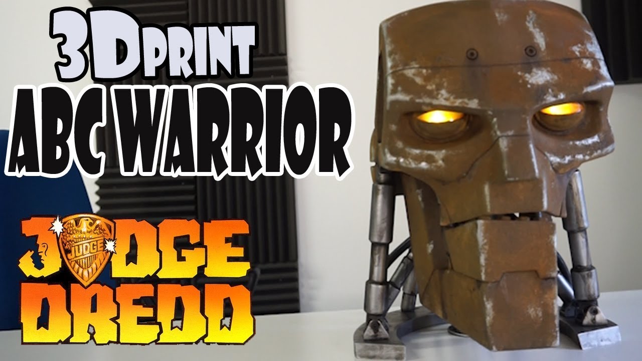 3D printed ABC Warrior Bust - Judge Dredd - Custom painting LED / 3D printed prop