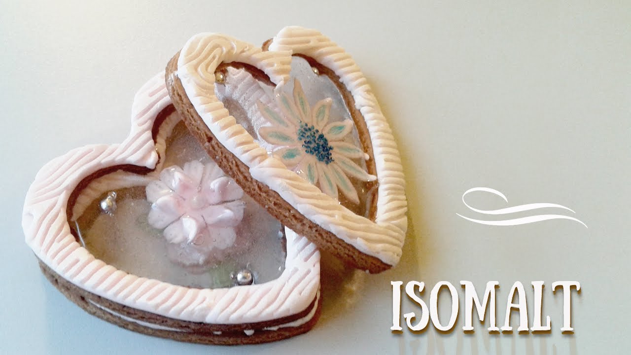 Stained Glass Cookies with Isomalt Decorations / Marzipan Candies