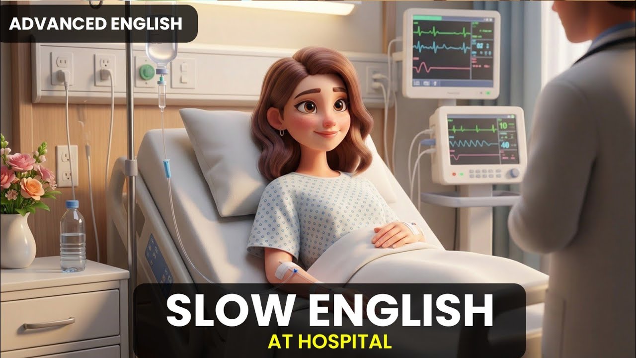 English Speaking Practice | At The Hospital | Slow English | Easy English | A1-A2
