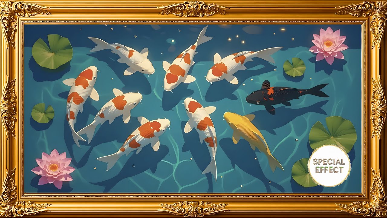 Animated Nine Koi Fish | Frame TV Art for Wealth & Prosperity [4K UHD]