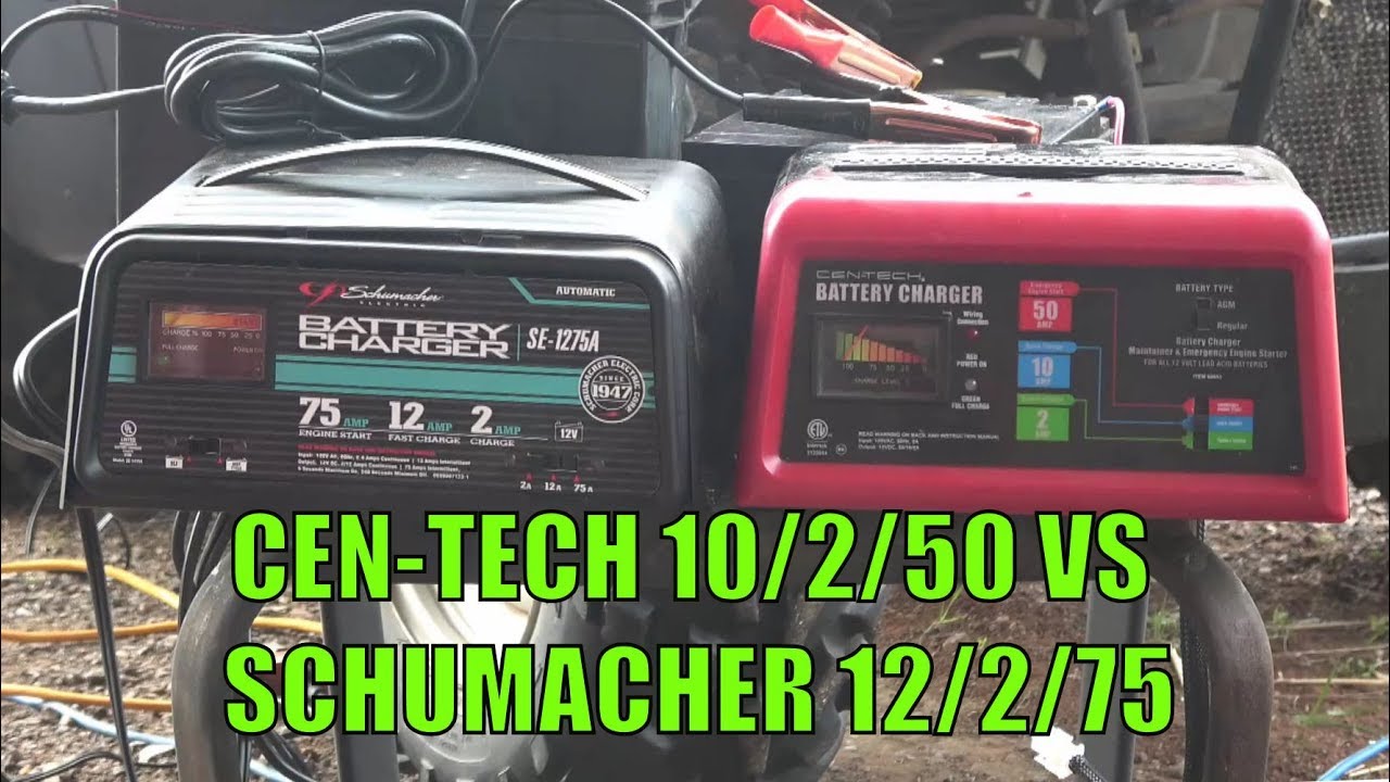 Harbor Freight CenTech 10/2/50 Charger 60581 60653 vs Schumacher 12/2/75 #harborfreight