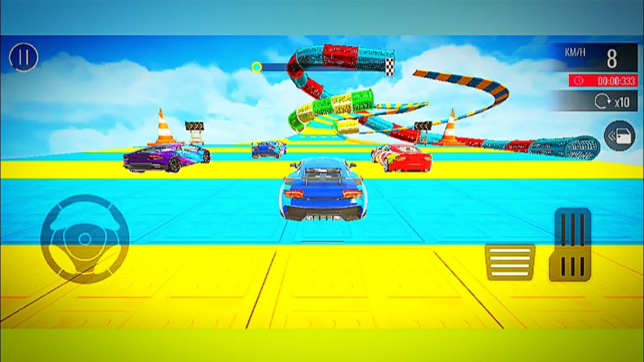 IMPOSSIBLE GT CAR STUNT ON UNIQUE ROAD! 3D ANDORID GAMEPLAYCarStunt #MegaRamp #RampRace #Race3D