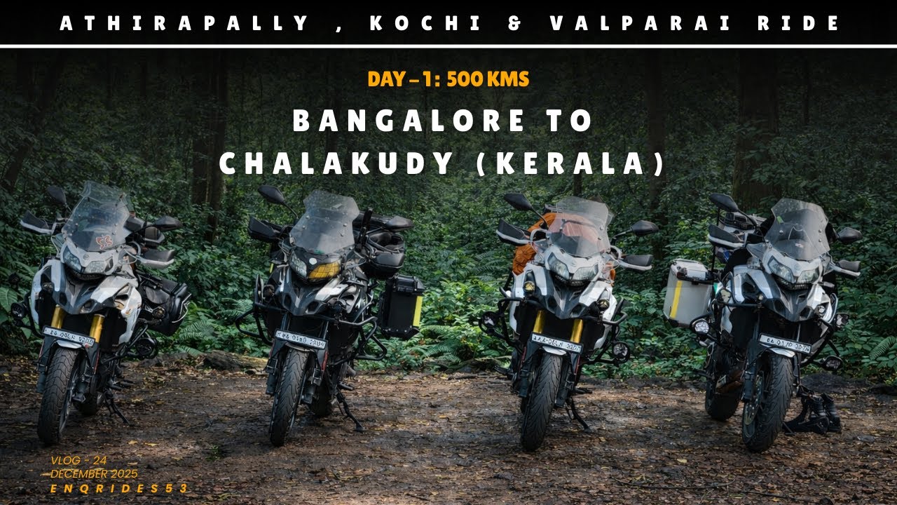 Athirapally, Kochi & Valparai ride - Day 1 |  Reaching Athirapally (Chalakudy) 500 KMS | Benelli TRK