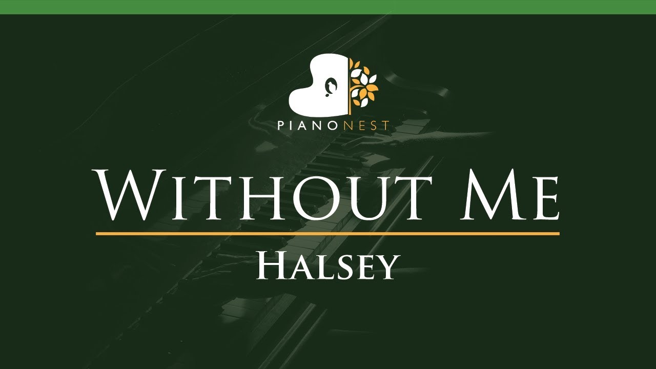 Halsey - Without Me - LOWER Key (Piano Karaoke / Sing Along)