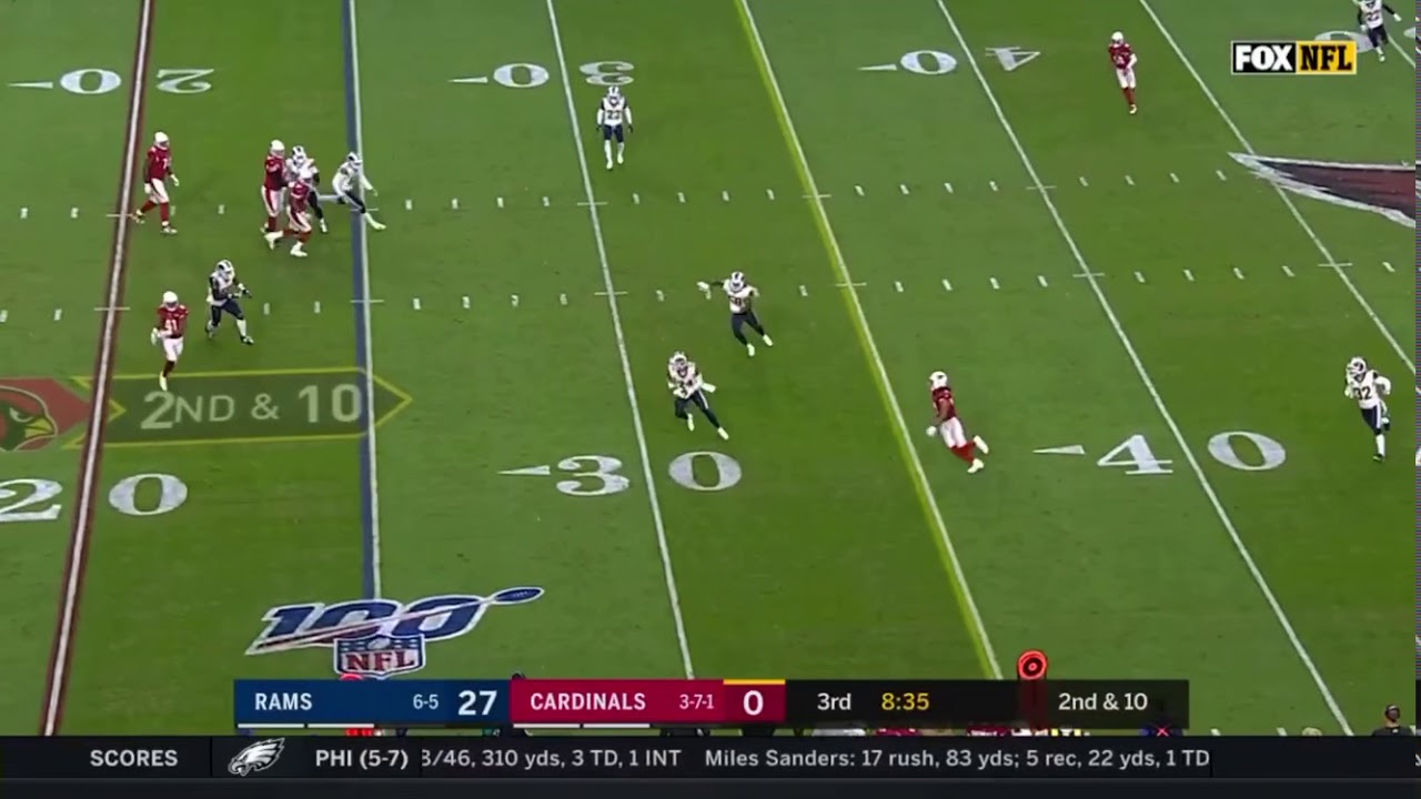 Rams Taylor Rapp&rsquo;s Insane 31-yard Pick-six | Rams vs. Cardinals |