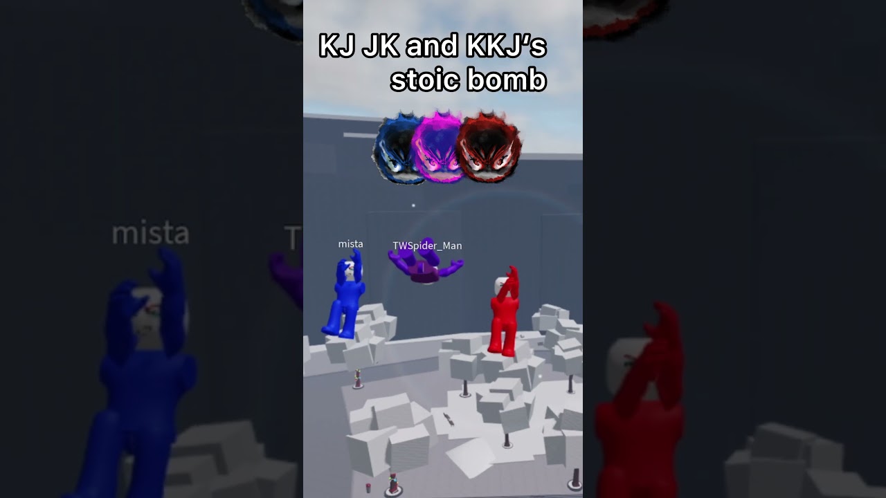 KJ JK and KKJ&rsquo;s stoic bomb #roblox #thestrongestbattlegrounds #kj