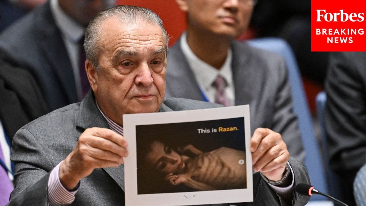 WATCH: Algeria UN Rep Shows Security Council Photo Of Starved Gazan Child While Condemning Israel