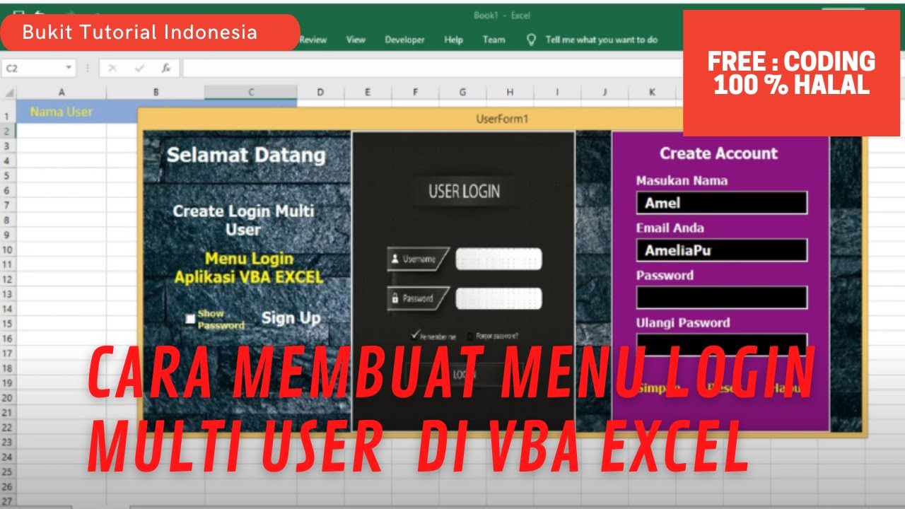 Cara Membuat Menu Login Multi User di Aplikasi VBA Excel || Free : Coding