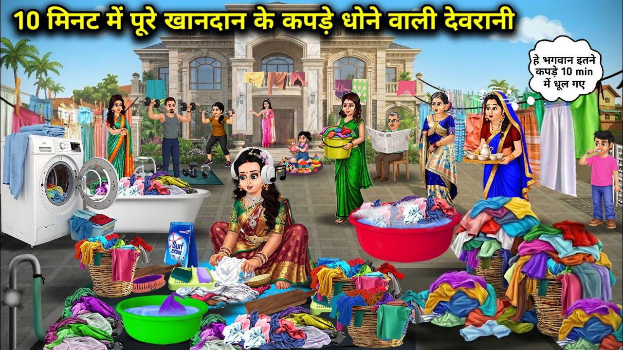 10 मिनट में पूरे खानदान के कपड़े धोने वाली देवरानी | The sister-in-law who washes the entire family.