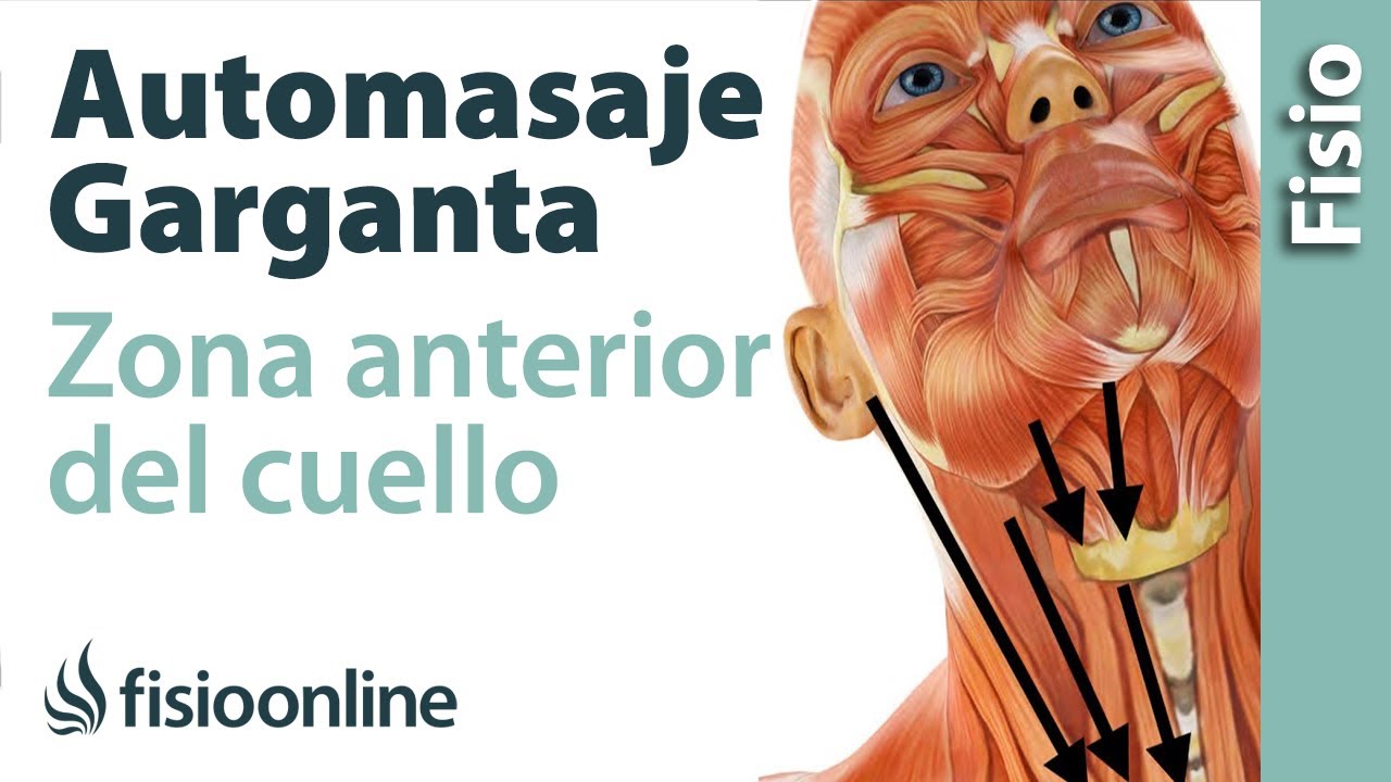 Automasaje de la garganta y zona anterior del cuello