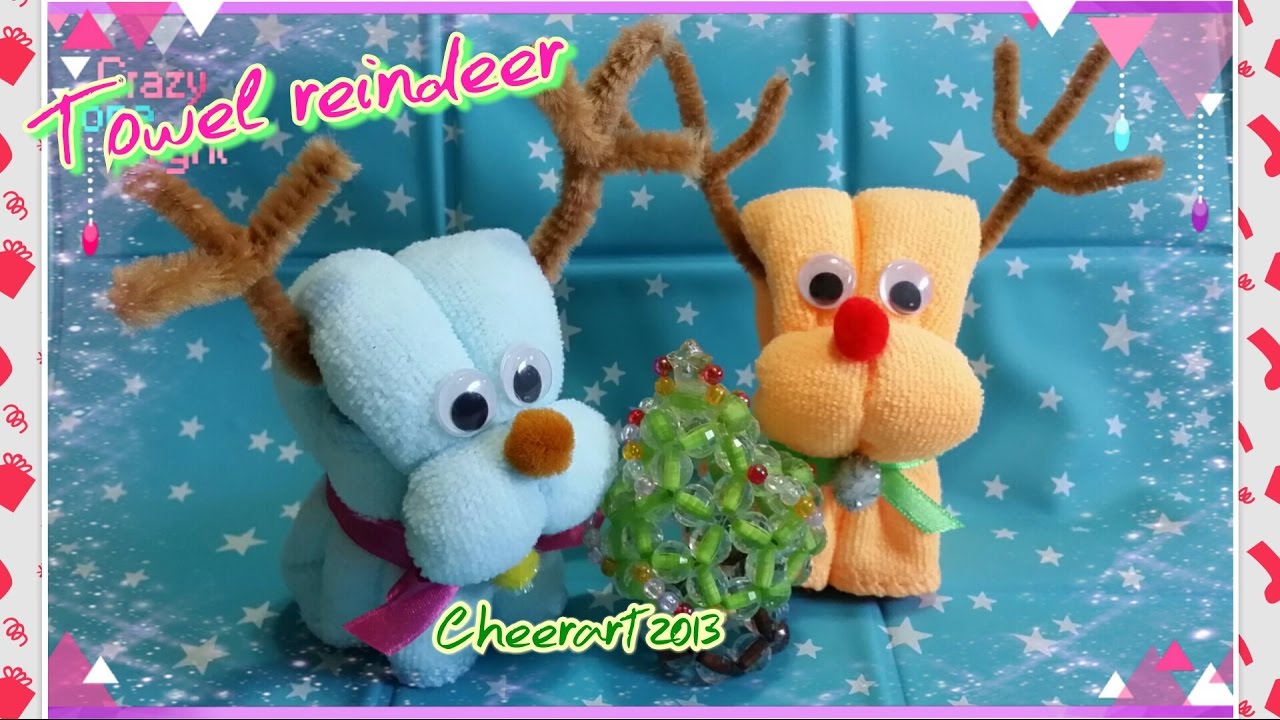Towel reindeer tutorial ( Christmas idea)毛巾小鹿教學