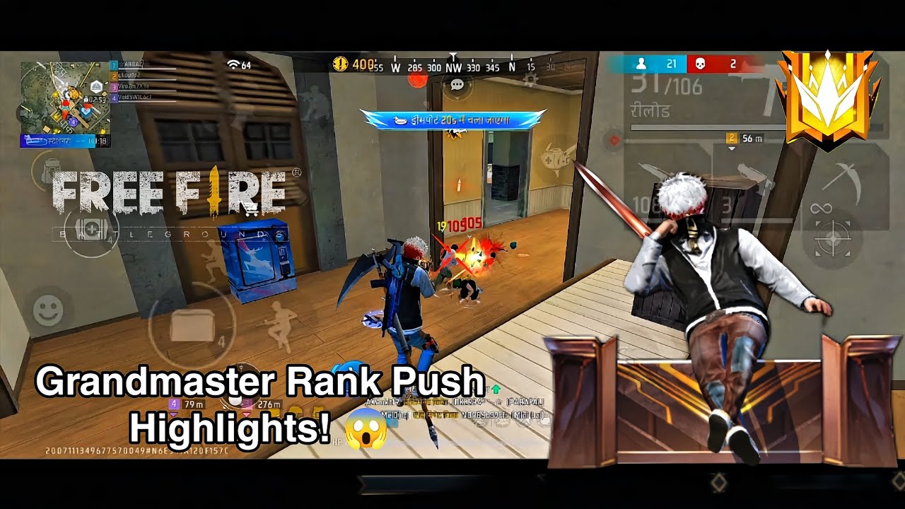 Grandmaster Rank Push Highlights! 😱 | Unstoppable Gameplay #virajgaming #freefire 