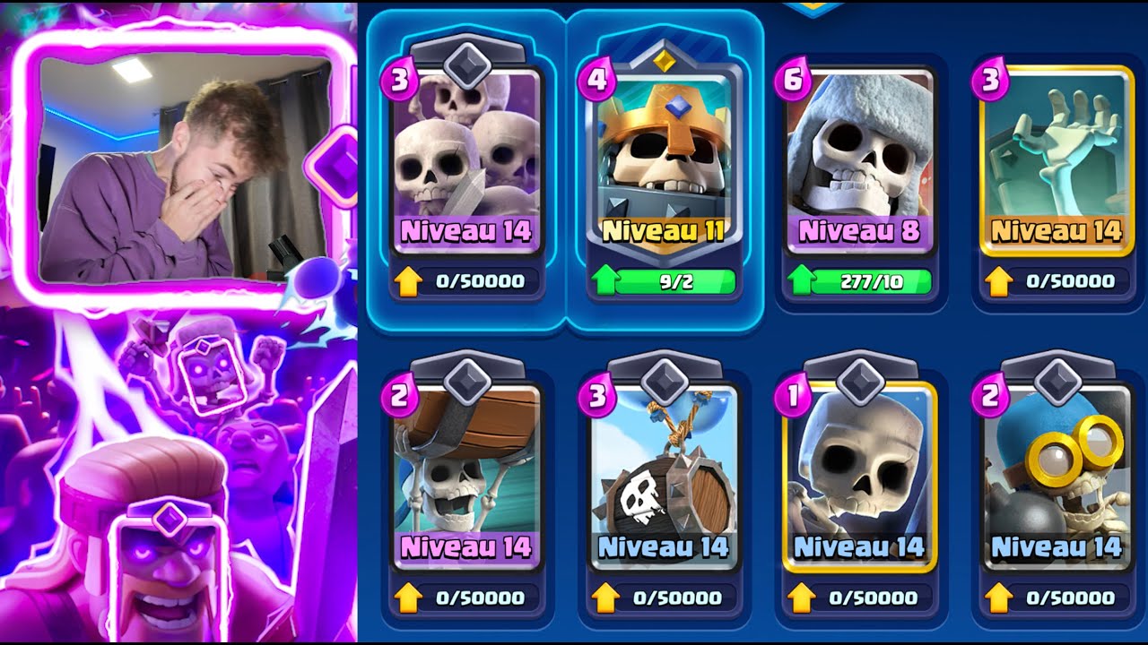 JE JOUE AVEC UNIQUEMENT DES CARTES SQUELETTES SUR CLASH ROYALE 💀