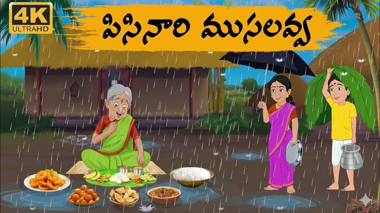 పిసినారి ముసలివ్వ | Telugu cartoon story | Telugu moral story | Telugu story | Story 