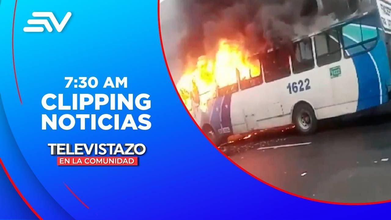 Un bus de la línea 20 se incendió en las calles 6 de marzo y 10 de agosto | Televistazo | Ecuavisa