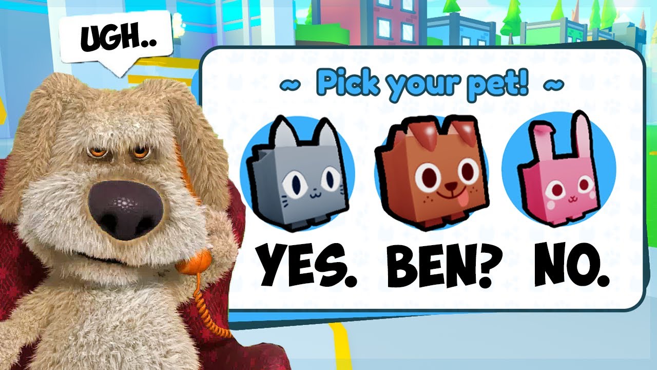 Говорящий Бен играет в Roblox Pet Simulator X