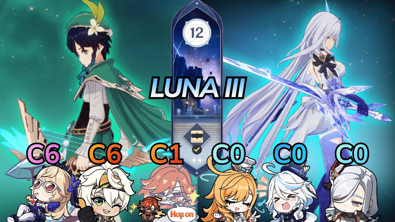 C0 Hexerei Venti & C0 Skirk / Abyss Luna III Mid December Floor 12 / Genshin Impact 6.2