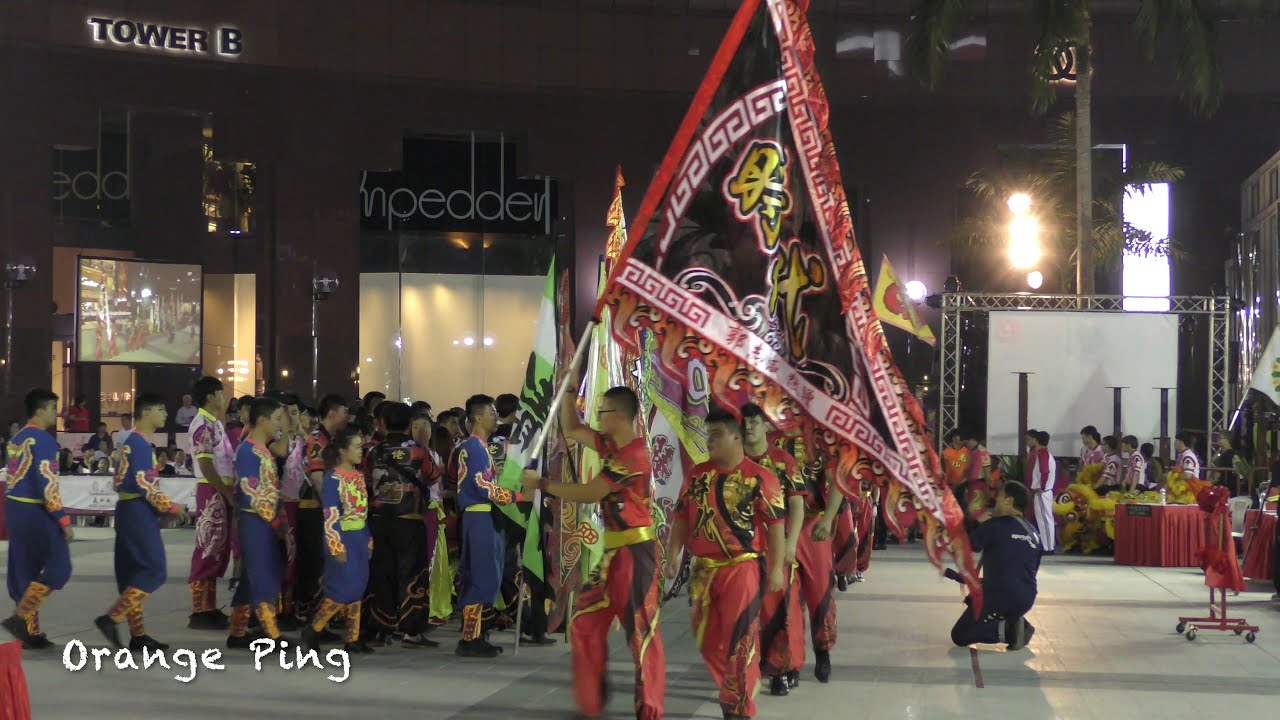 Lion dance troupes marching in and opening ceremony at Ngee Ann City. 9 Sept 2019