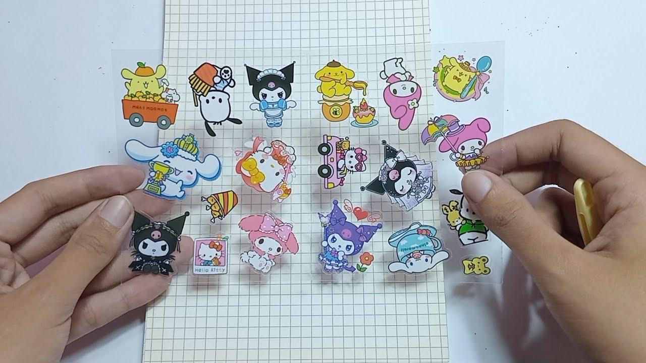 PAPER CUTE STICKERS SANRIO CHARACTERS | Kuromi My Melody Cinnamonroll