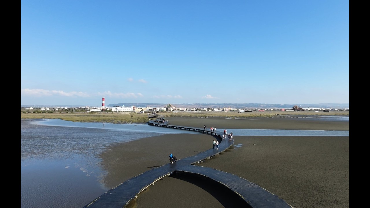 高美濕地 高美燈塔 高美濕地遊客中心 高美雙曲景觀橋 空拍