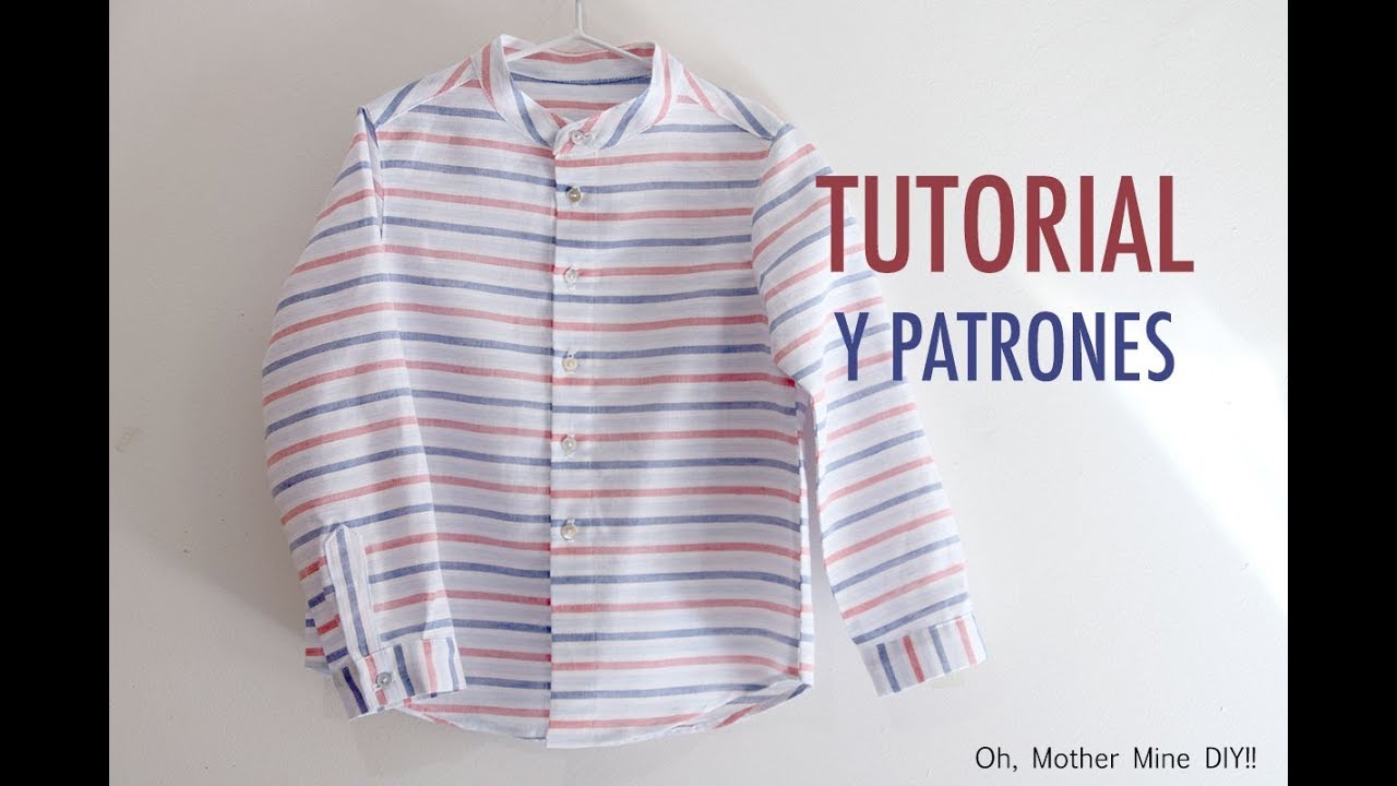 Como hacer camisa de cuello maho (patrones gratis talla hasta 9 años))