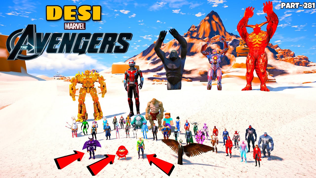 DESI Avengers and THOR Fights to Omniverse Monsters with Kratos in GTA 5 | GTA V #281