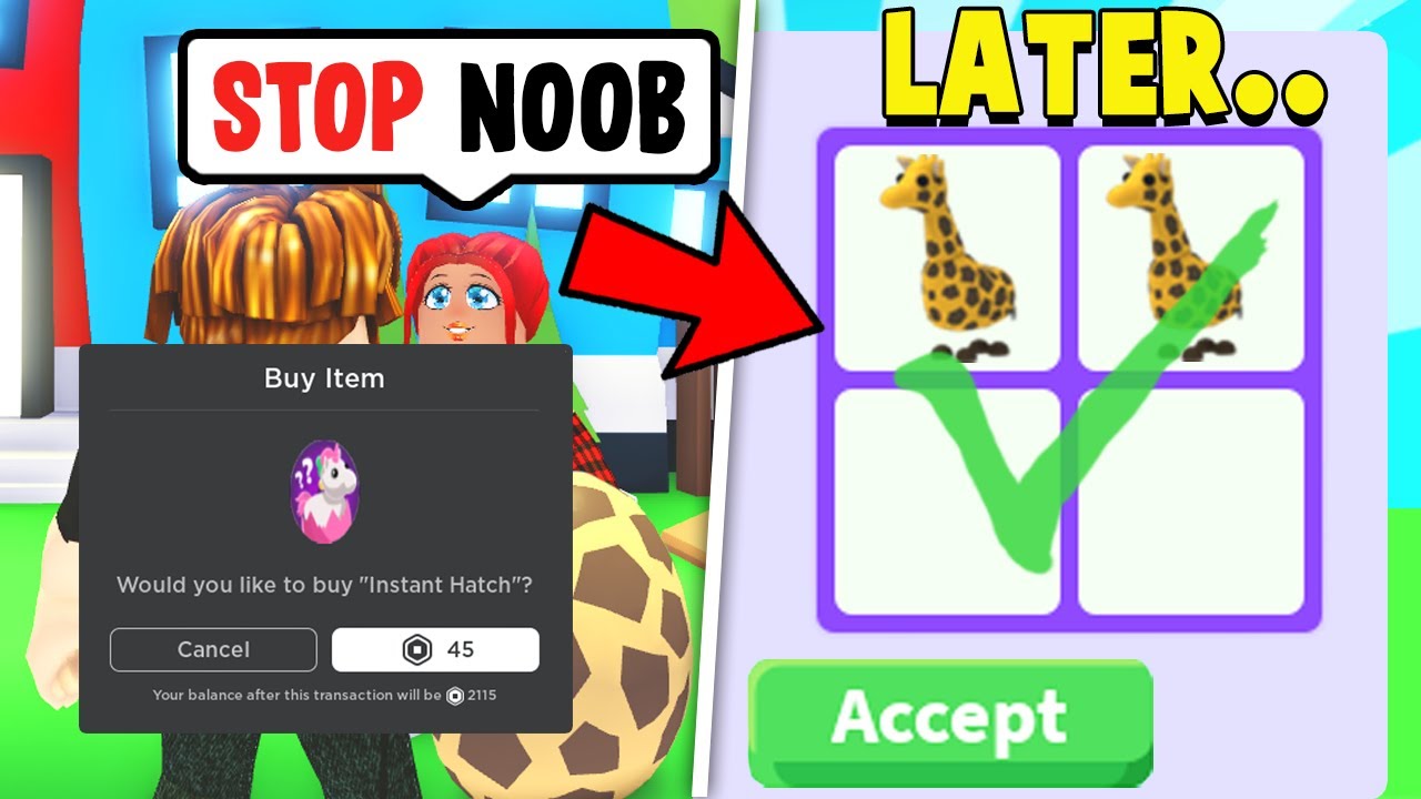 Noob OPENS *RARE* Adopt Me EGGS, but TRADES it after..