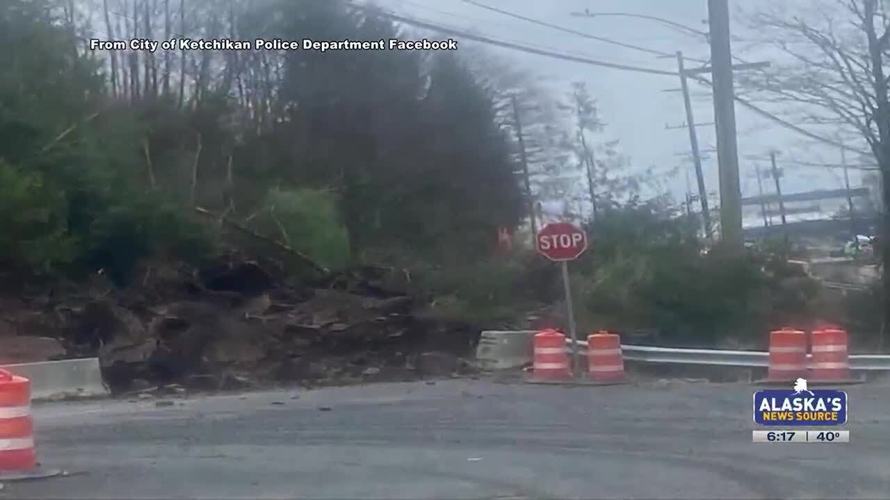 Ketchikan landslide blocks roadway, closes schools