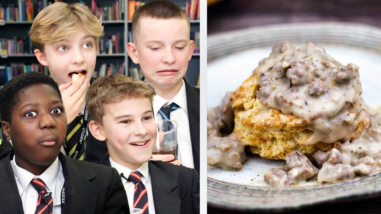 British Highschoolers Try Biscuits and Gravy for the First Time!