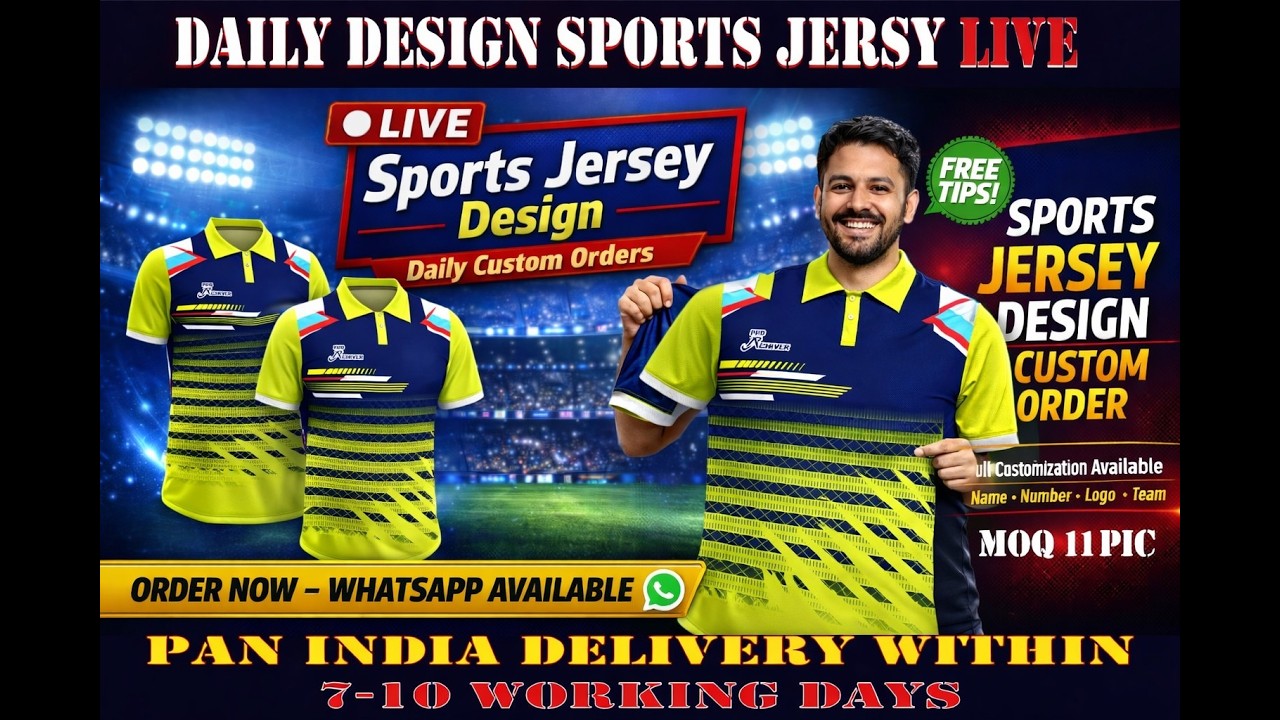 🔴 LIVE Sports Jersey Design | Full Custom Jersey Order | CorelDraw Jersey Designing Hindi
