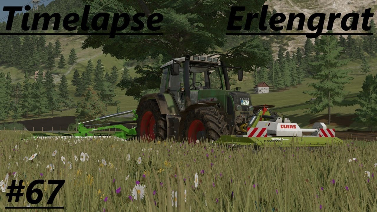LS22 Timelapse Erlengrat #67 den 2  Schnitt m&auml;hen mit dem Fendt 716 TMS!