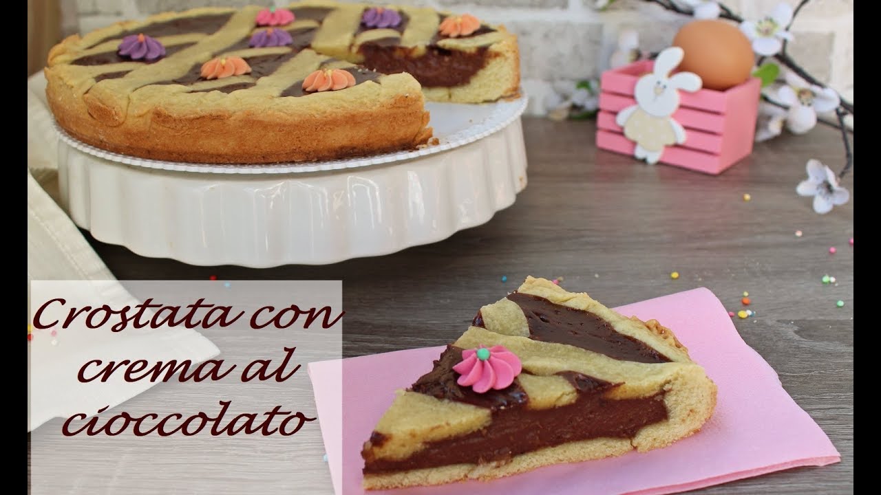 CROSTATA CON CREMA AL CIOCCOLATO ricetta senza burro-  Chocolate cream tart