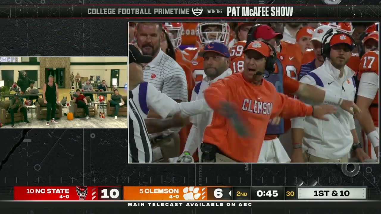 Pat McAfee's reaction to Will Shipley 'eating four chairs' 🤣 | ESPN College Football