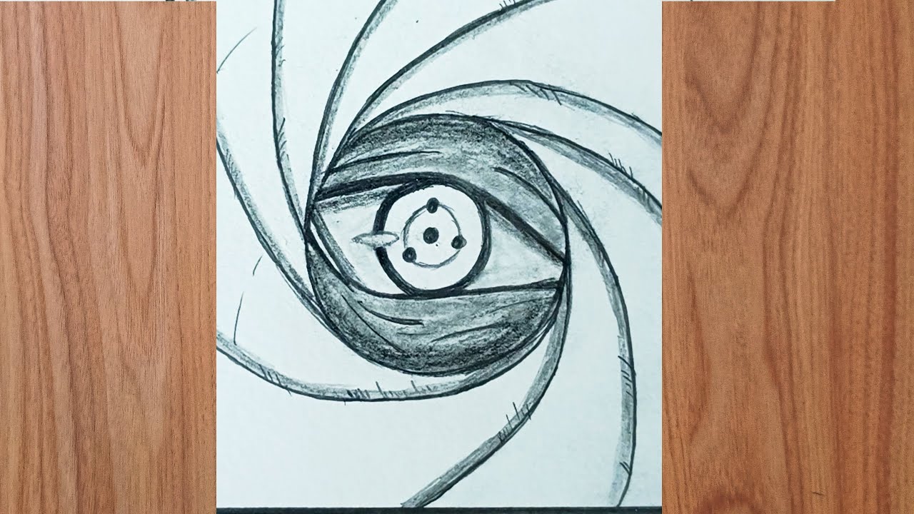 How to draw Obito Uchiha Sharingan Eye step by step time-lapse.