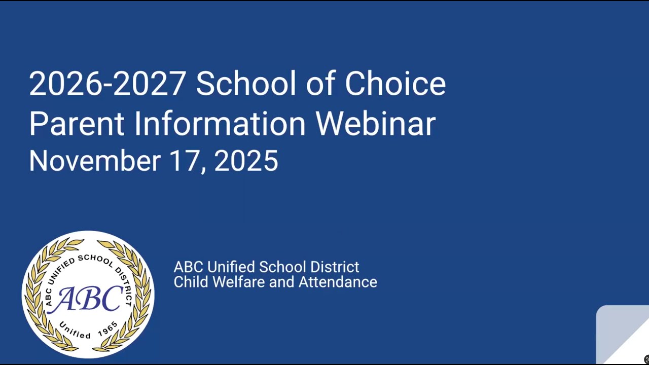 2026 2027 School of Choice Parent Information Webinar November 17, 2025