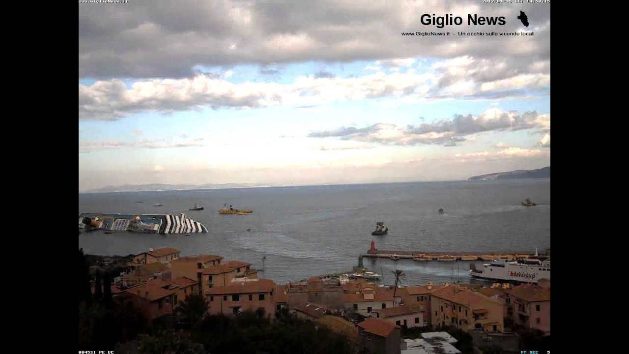 Costa Concordia disaster Timelapse - 14 gennaio 2012