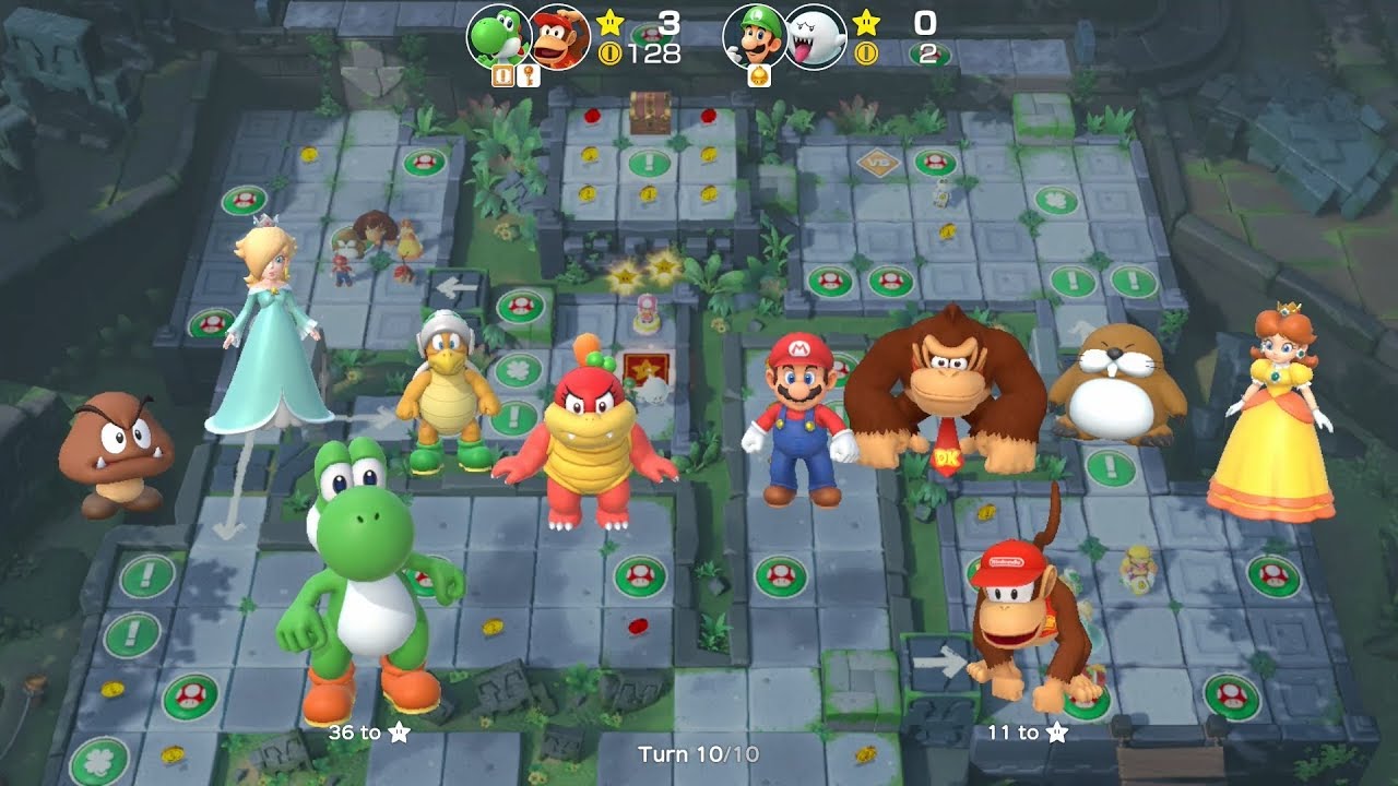 Super Mario Party Partner Party #83 Domino Ruins Treasure Hunt Yoshi & Diddy Kong vs Luigi & Boo