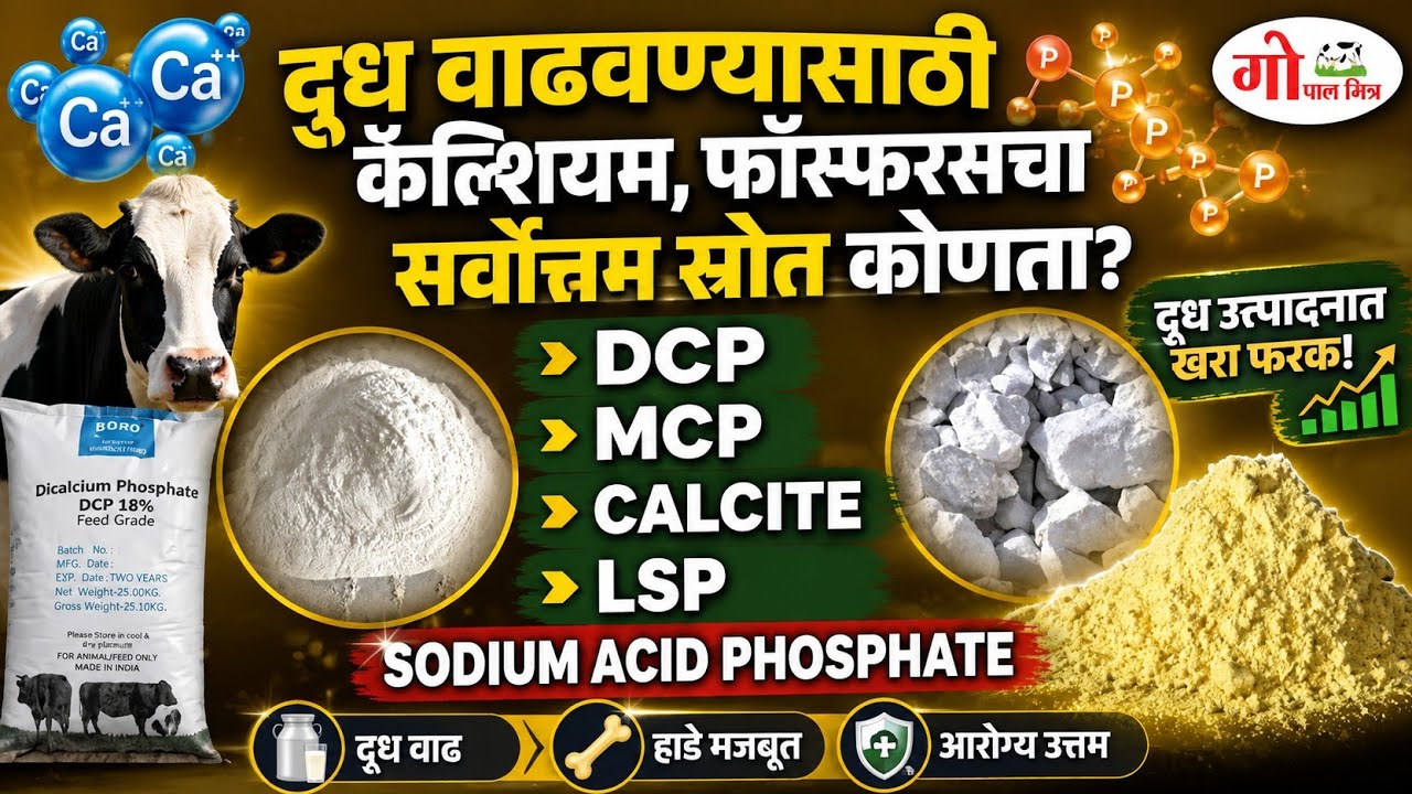 दुध वाढविण्यासाठी कॅल्शियम आणि फॉस्फरस चा सर्वोत्तम स्रोत कोणता? #DCP #MCP #LSP #Calcite_Powder