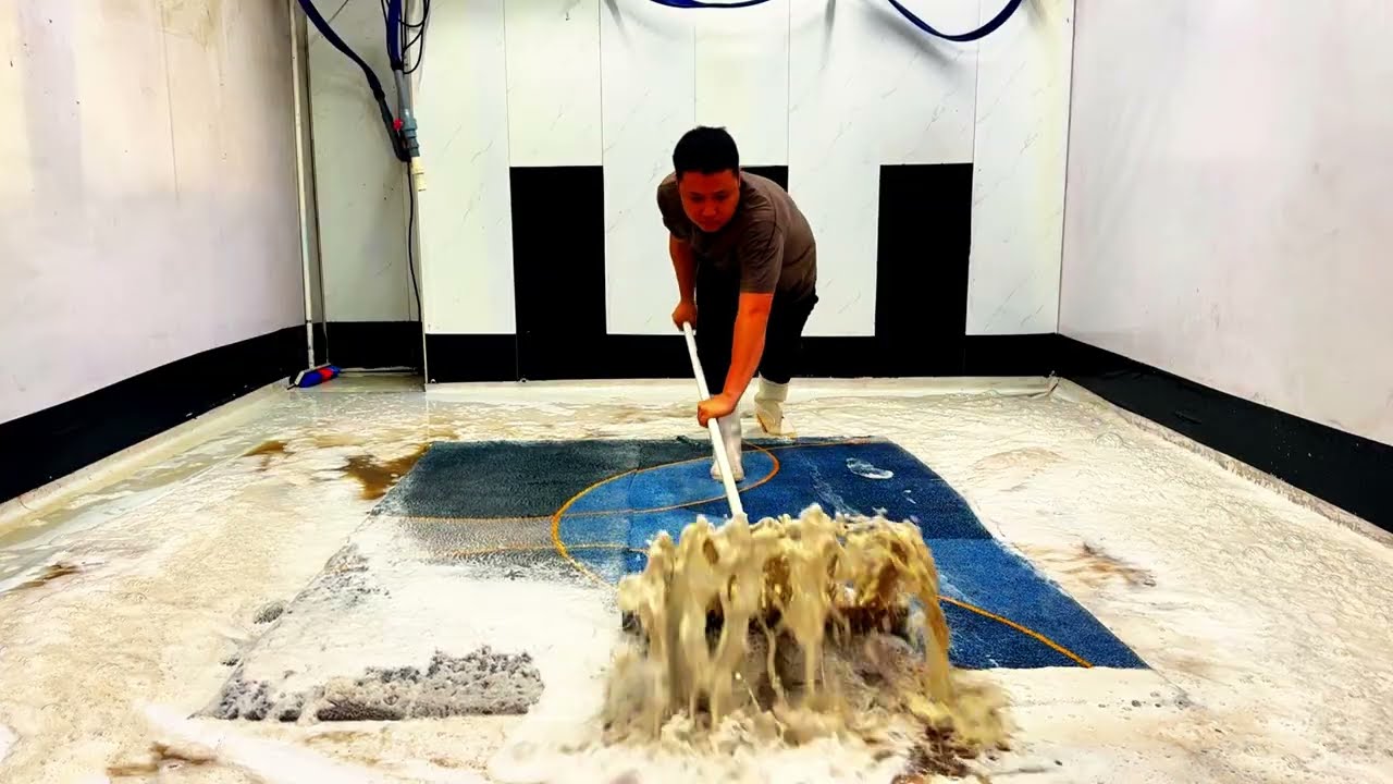 This rug is ACTUALLY CRAWLING… what's hidden beneath the rug! ASMR rug cleaning