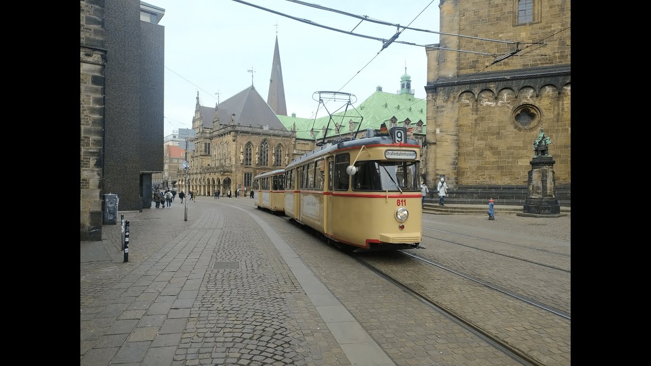 [10.03.2024] Mitfahrt Historischer Straßenbahn-Triebwagen 811 + Beiwagen 1806 zum Museum in Bremen