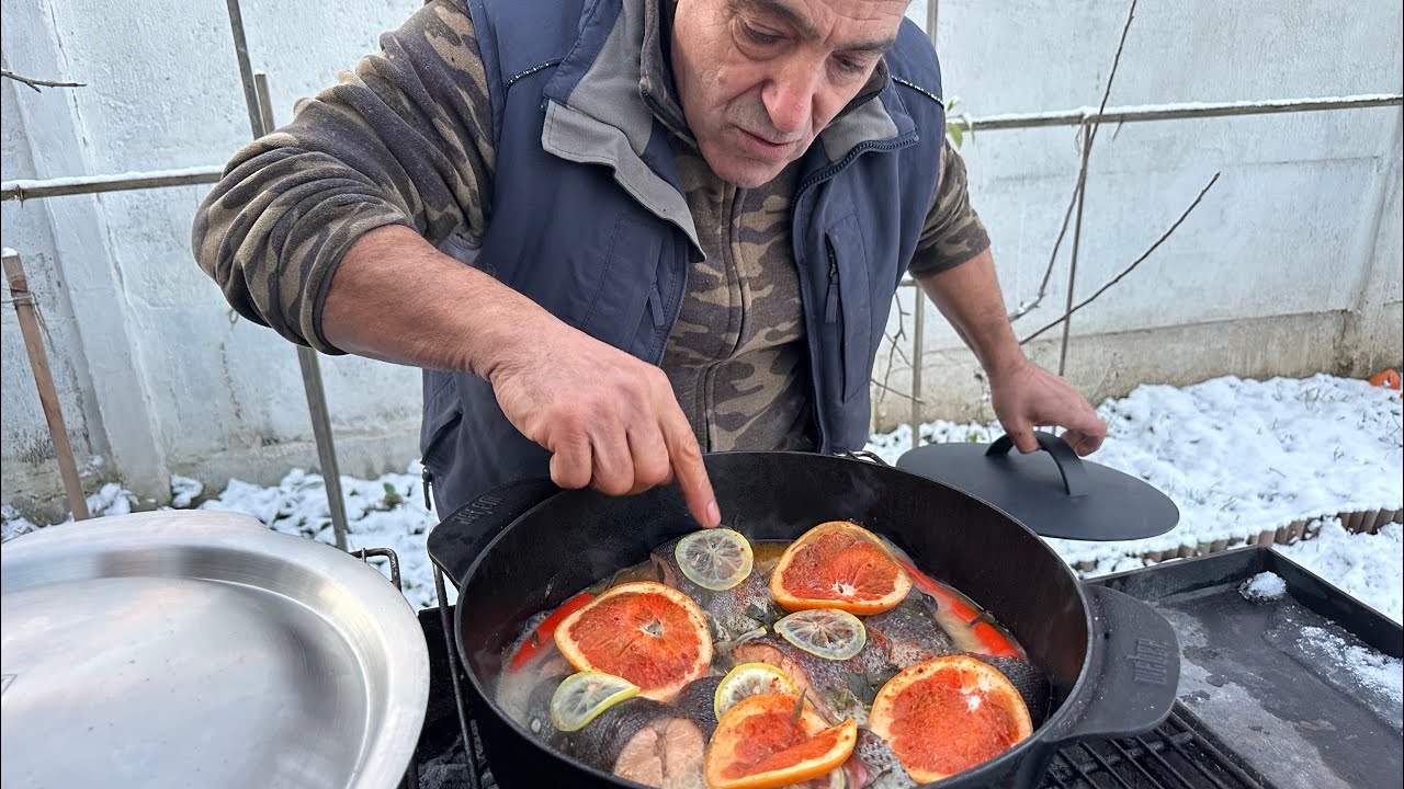 Форель  на мангале в казане — вкус, который взрывает мозг!