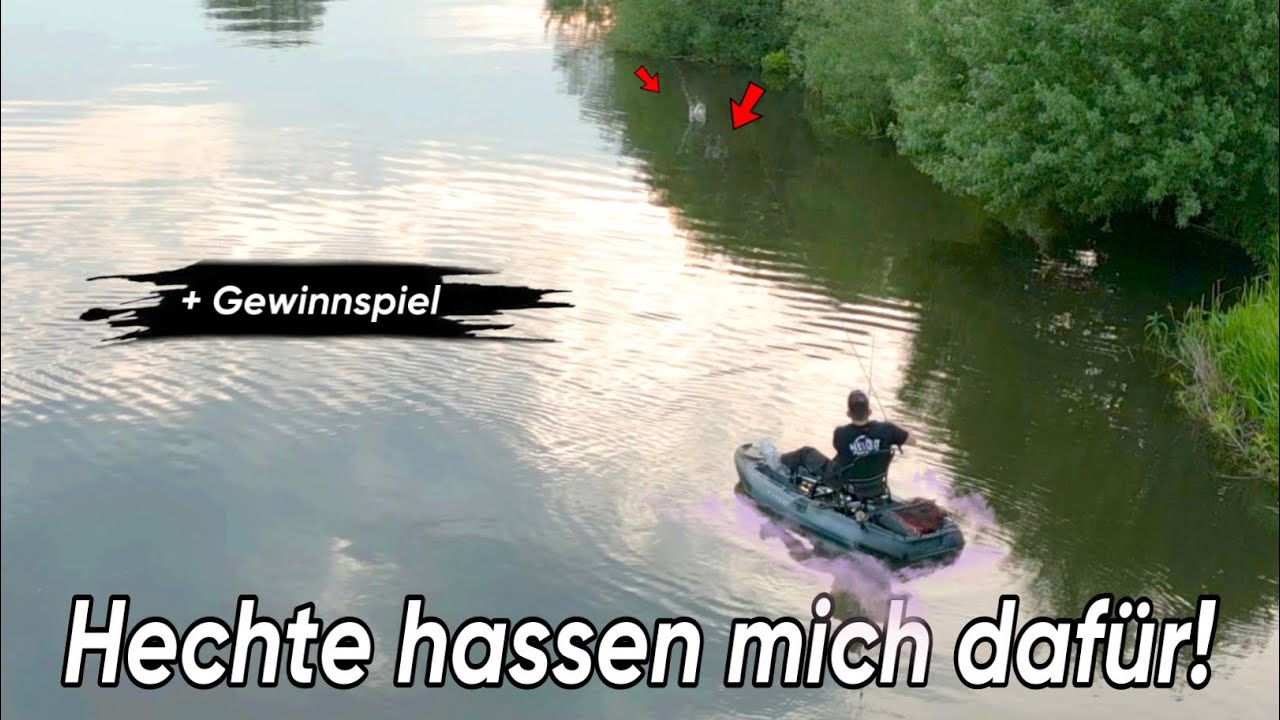 Angeln am Fluss. Super effektiv dank Kajak.