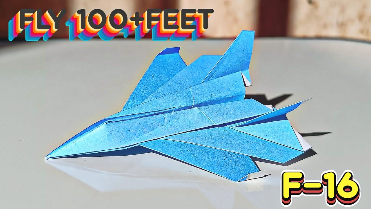 How to Make a Jet Fighter Paper Airplane that Flies FAR! (WORLD RECORD STYLE) 