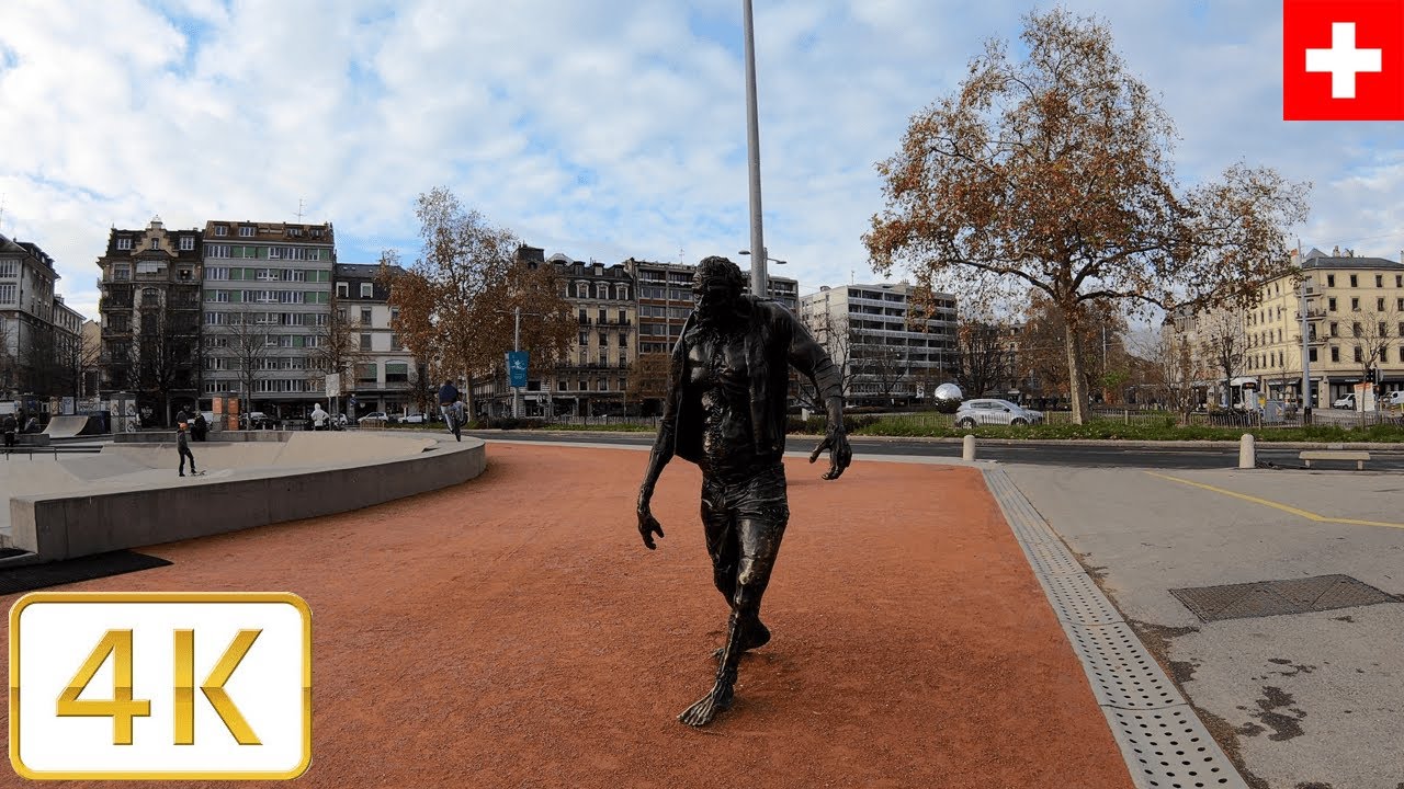 Plainpalais in Geneva, Switzerland | Winter 2021【4K】Canton de Genève, Suisse