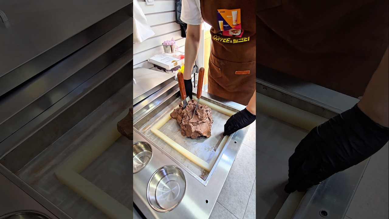 Korean Street Food  Satisfying Ice Plate Cube Ice Cream Making #streetfood #koreanfood #foodie