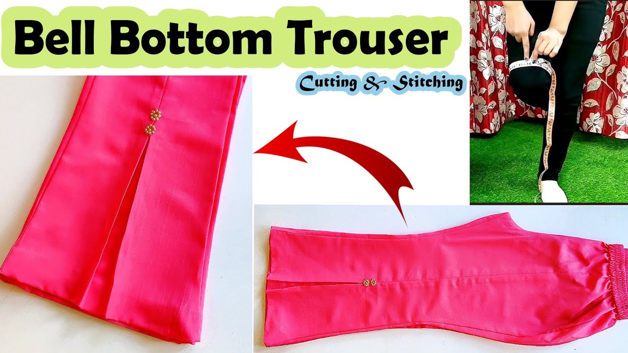 Bell Bottom Pant Cutting And Stitching | Wide Leg Pant Cutting | Stitch By Stitch